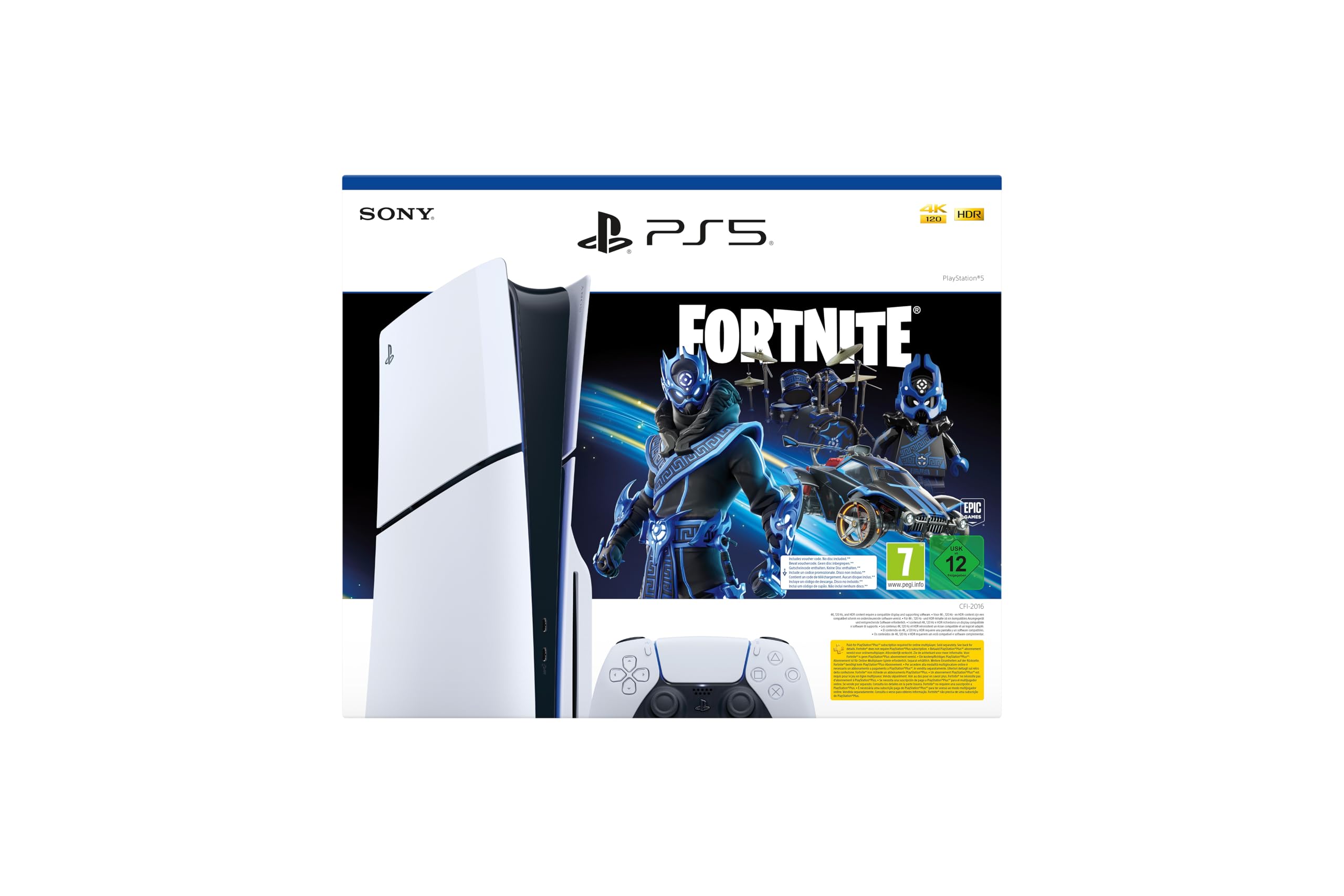 Playstation 5 Pack Fortnite Cobalt Star | Consola PS5 + 8 Ítems Exclusivos y 1000 PaVos para Fortnite Playstation 5 Pack Fortnite Cobalt Star | Consola PS5 + 8 Ítems Exclusivos y 1000 PaVos para Fortnite